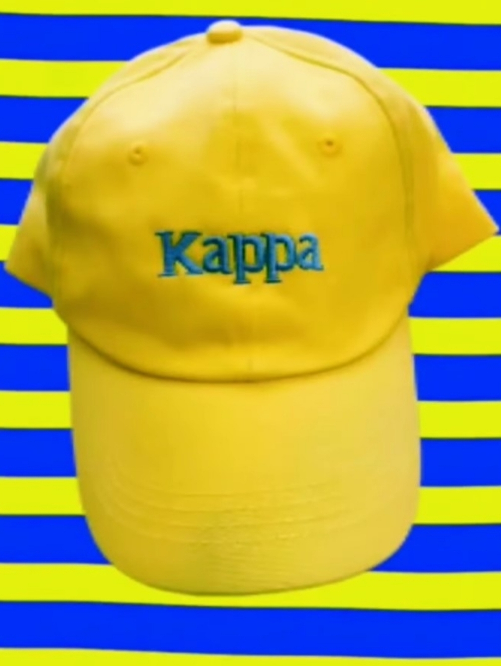 Kappa Bright Yellow Cap with Teal Logo